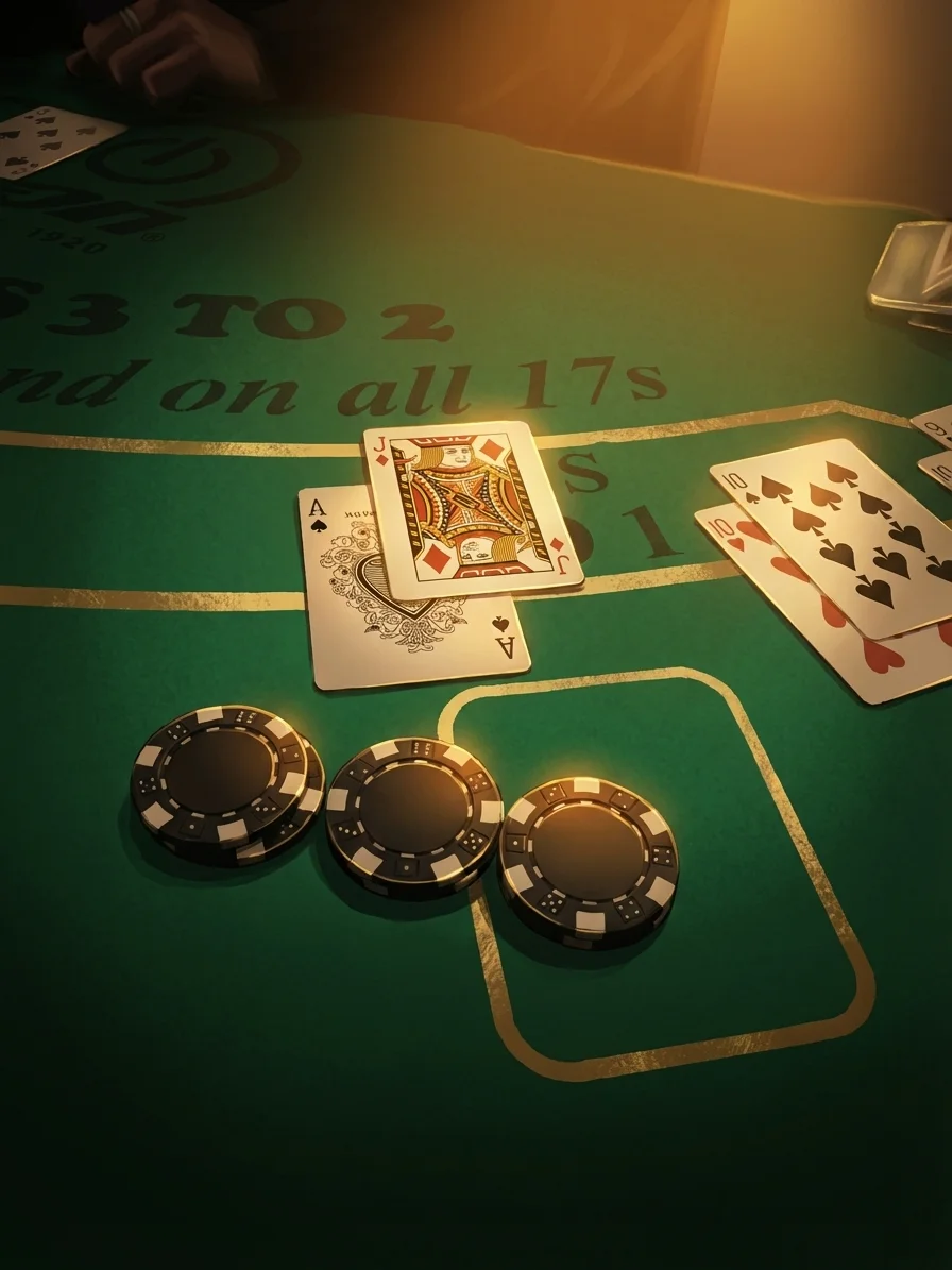 블랙잭 테이블 — 킹과 에이스