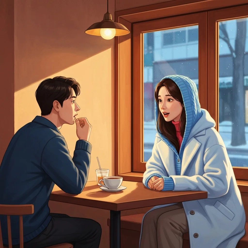 발렌타인데이 소개팅, 한강진역 카페