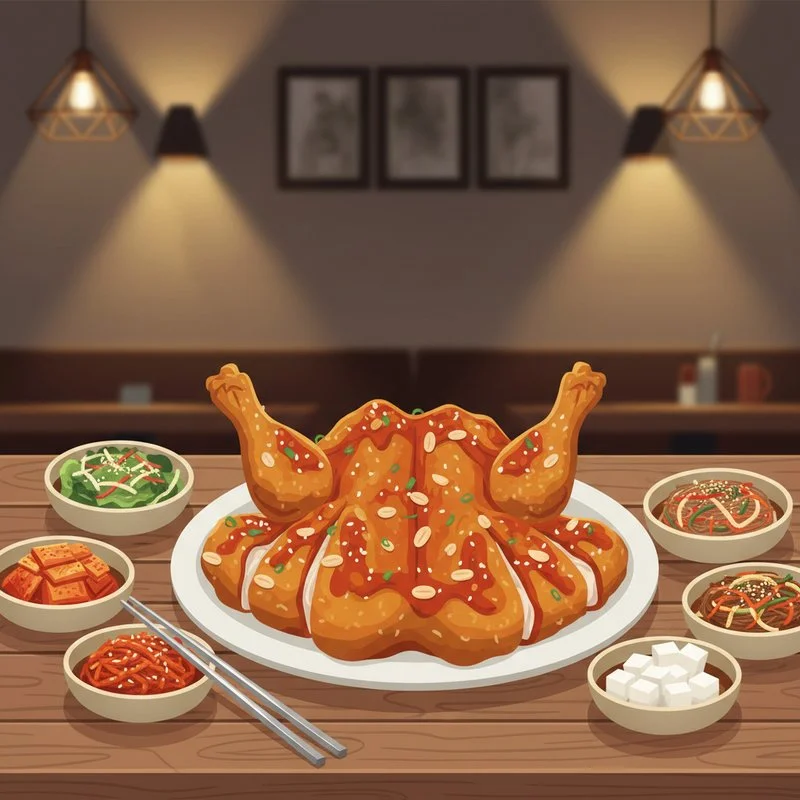 다양한 음식과 젓가락